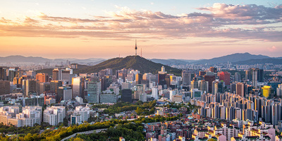Seoul city Downtown skyline in Seoul, South Korea.