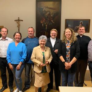 PGR-Mitglieder mit Festprediger Dechant Brien u. Pfarrer Aufner