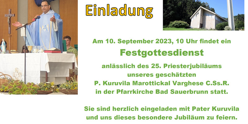 25jähr. Priesterjubiläum / hermann dittrich Pater Kuruvila